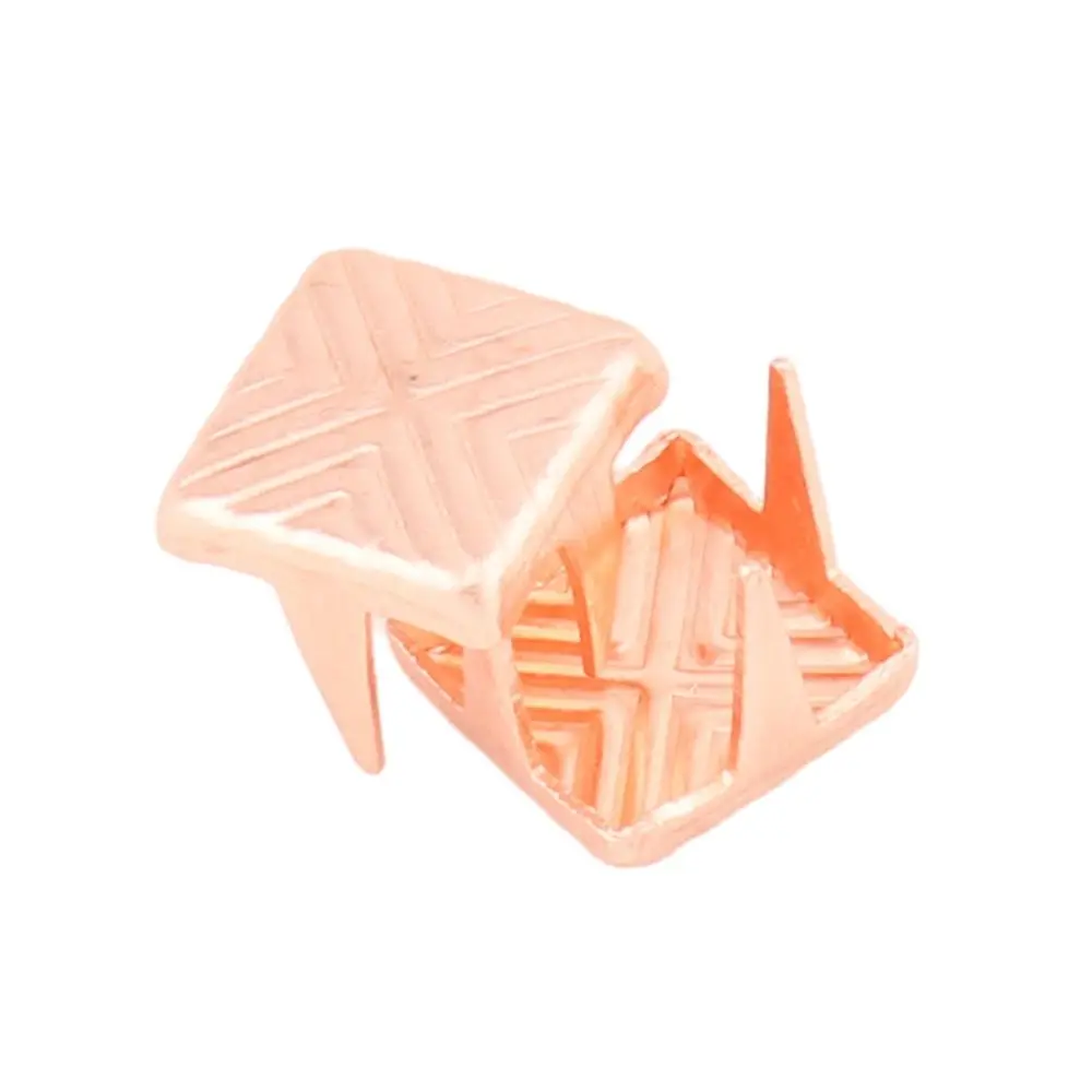 7mm Rose gold Square Spikes Garment Rivets for Clothing Four claw metal studs and clothies Handmade Accessories DIY | Дом и сад