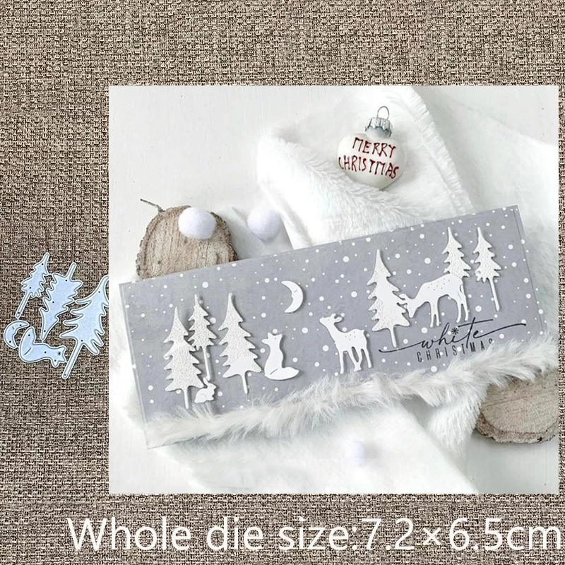 

Новый дизайн, металлический трафарет для рукоделия, форма для резки, луна, дерево, лиса, украшение для скрапбукинга, высечки для альбома, бум...