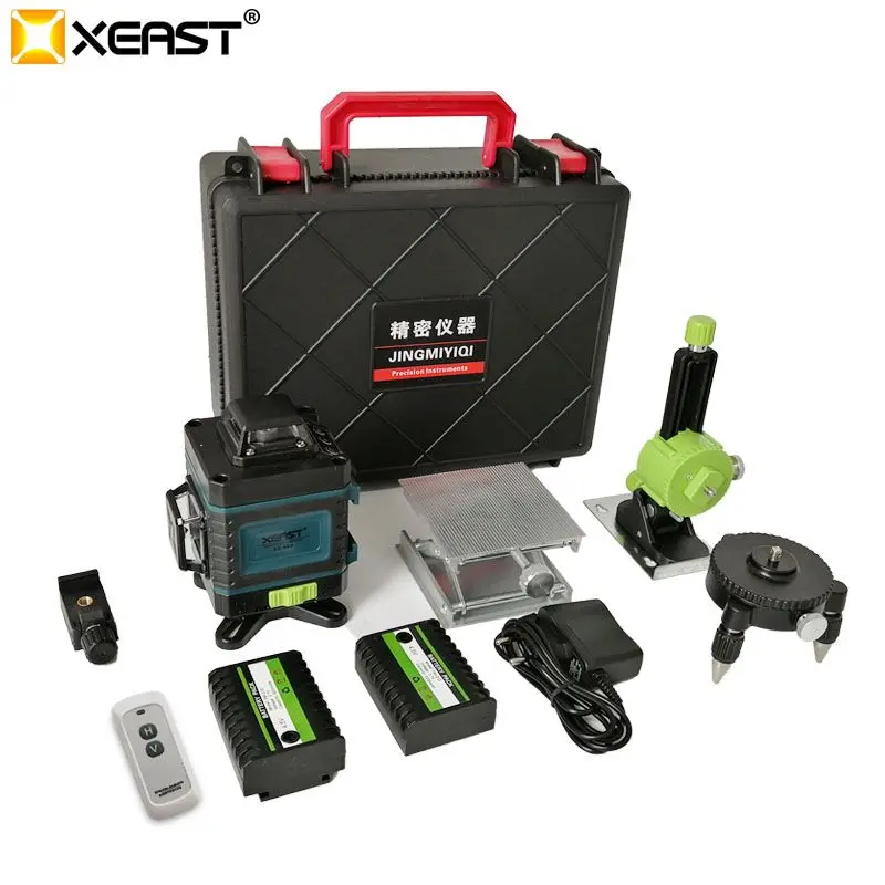 XEAST XE-16L 16 линий зеленая линия 4D самонивелирующийся 360 горизонтальный и вертикальный супер мощный лазерный уровень зеленый луч лазерный уровень