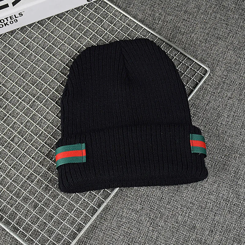 Полосатая шапочка зимняя вязаная шапка для женщин и мужчин теплая хлопковая