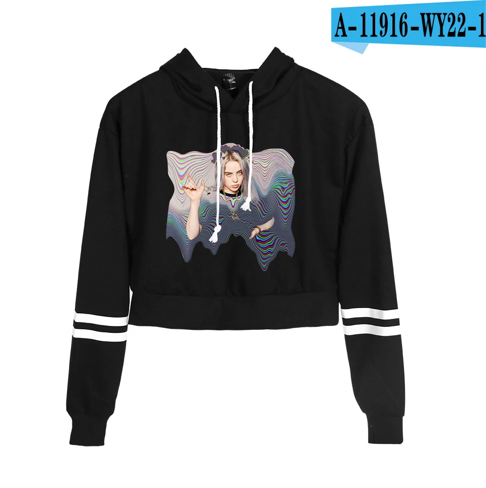 Бургундия Толстовки в стиле хип-хоп Billie Eilish Kpop, укороченный топ, толстовки, женская сексуальная Весенняя Осенняя хлопковая одежда Billie Eilish, сексуальная одежда для девочек - Цвет: Бургундия