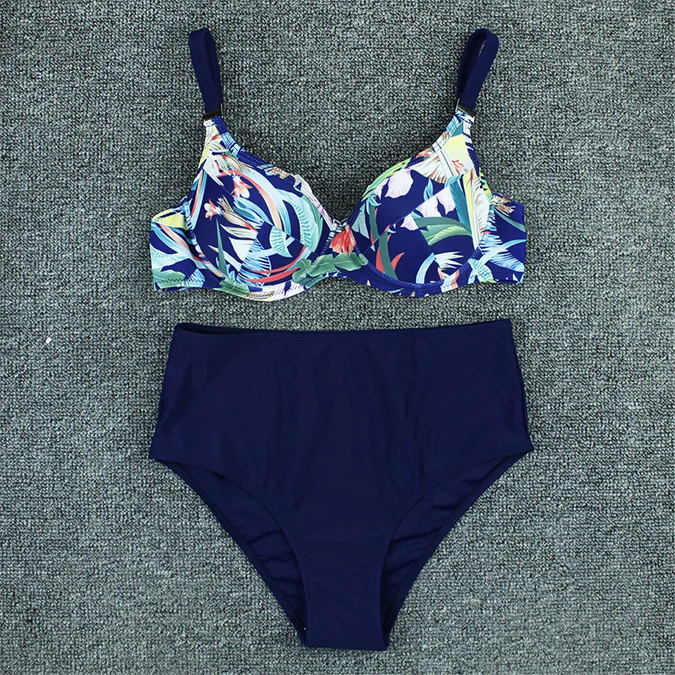 

High Waist Bikinis Women Sexy Printed Swimsuit Padded Triangle Backless Separate Swimwear Bathing Suits Female Beach Wear Sexy
