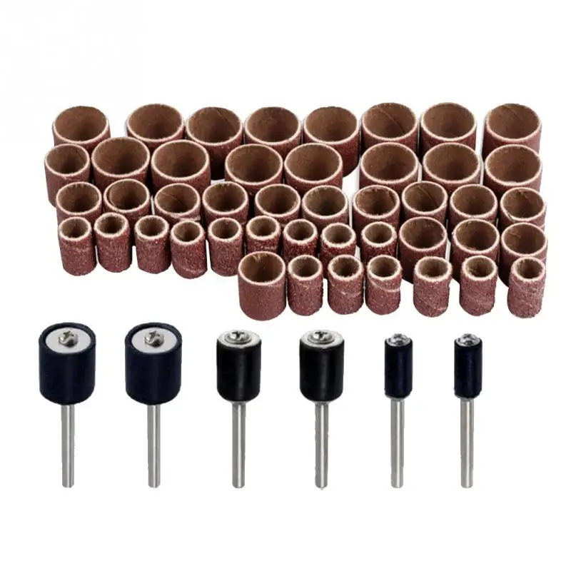 

51Pcs Sandpaper Drum Mandrels Set Rotary Sanding Kit Mandrels 120 Grit Sander Tools Abrasive For Dremel