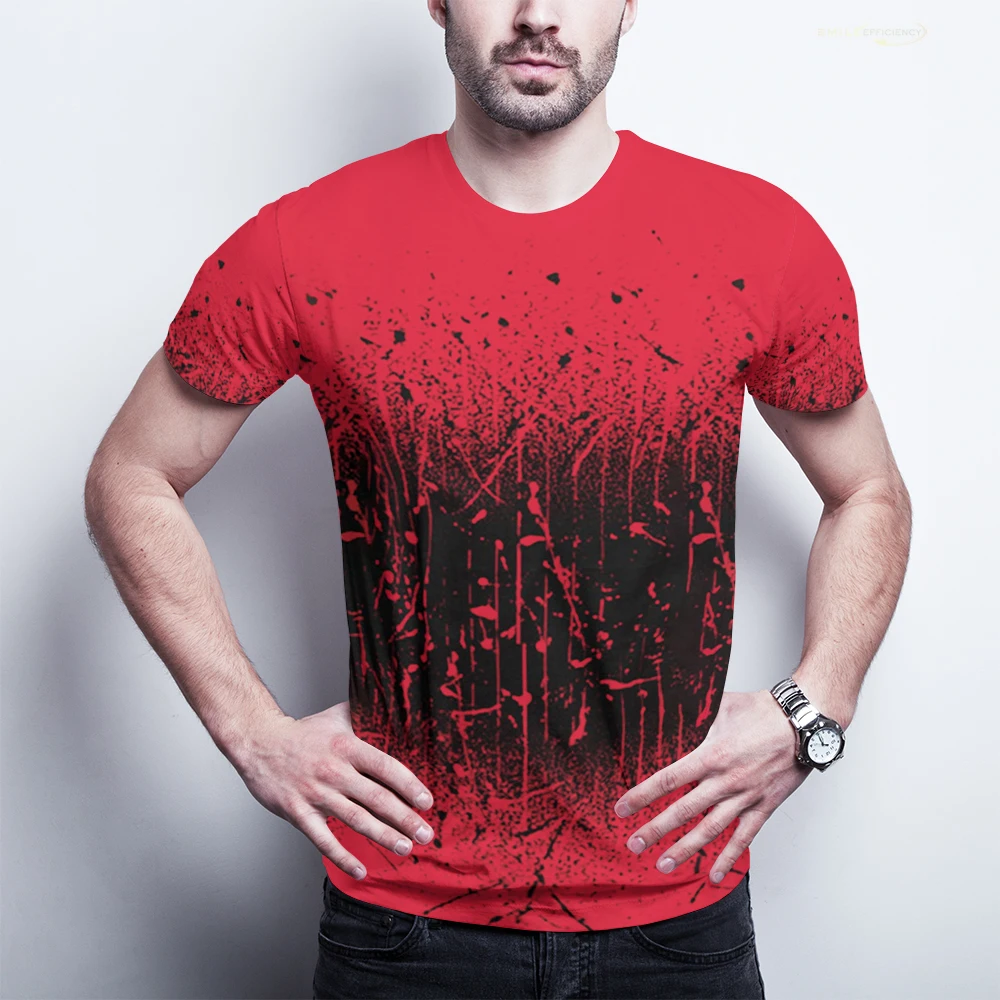 

Summer Fashion European and American Style Ink 3d Printing T-shirt Men's Casual Shirt O Plus Size Parent-child Wear