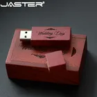 Деревянная Флешка JASTER + Подарочная коробка, USB флеш-накопитель, красный деревянный флеш-накопитель, 8 ГБ, 16 ГБ, 32 ГБ, 64 ГБ, USB 2,0, флеш-накопитель, карта памяти, U-диск