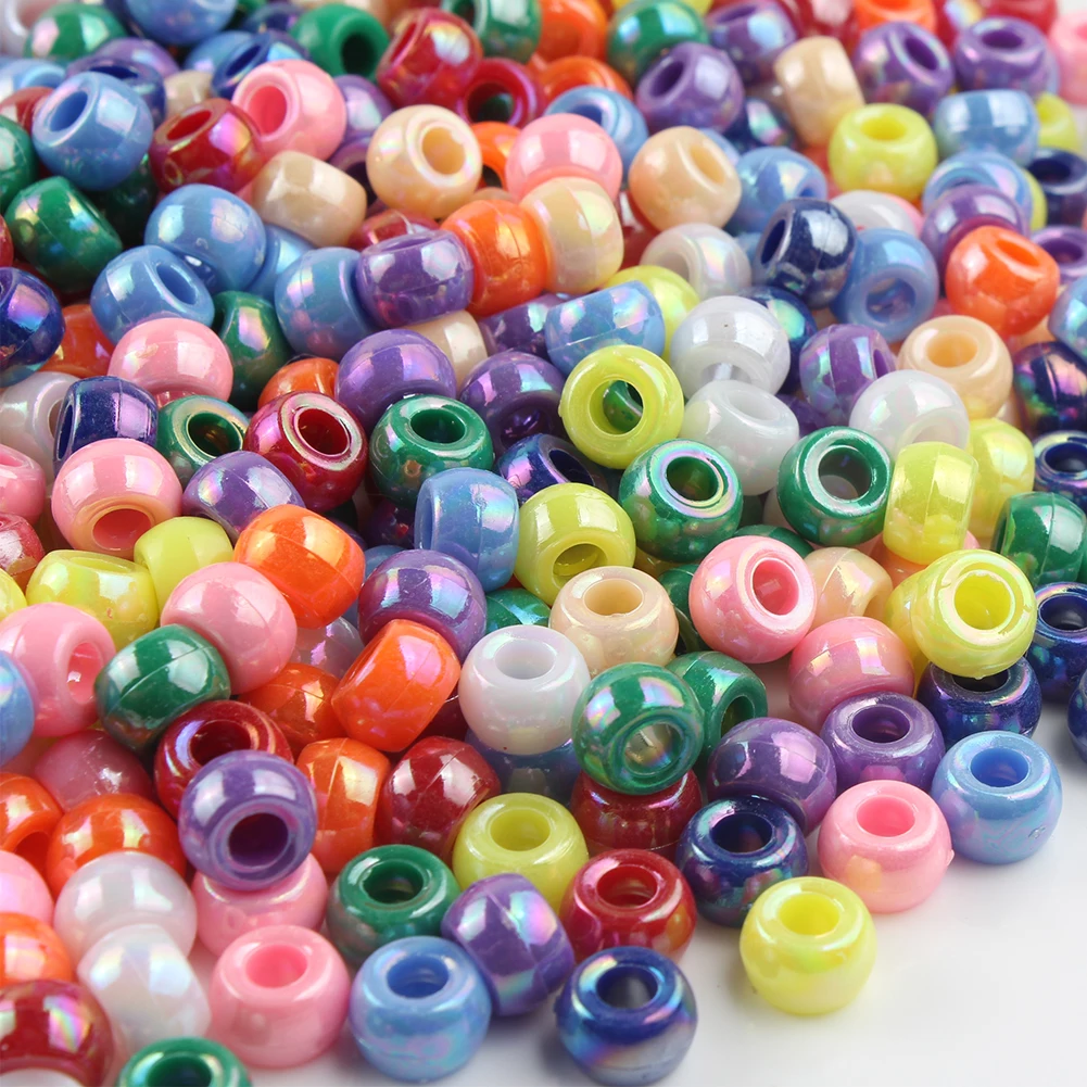

Mixed AB Color style Acrylic Spacer Round Beads For Jewelry Making Handmade diy Bracelet Necklace 6*9 mm Accessories Wholesale