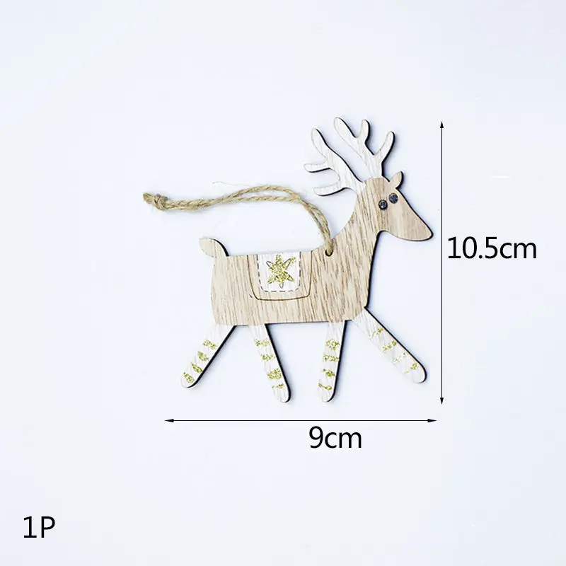 Multi Style Christmas Wooden Pendant Creative Wood Craft Ornaments DIY Chriatmas Tree Hanging Decoration Xmas Gift Supplies - Цвет: 1P-413-B03