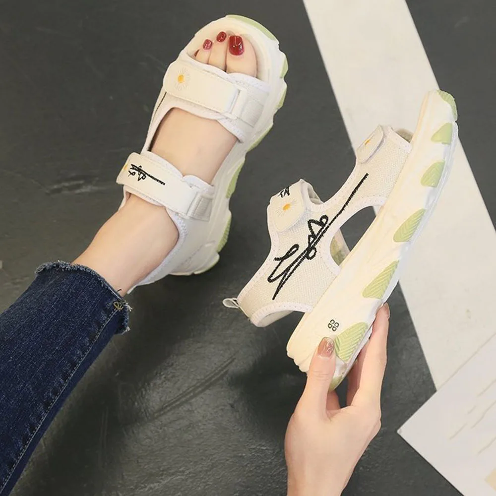 Сандалии женские с застежкой-липучкой уличные пляжные Босоножки на платформе