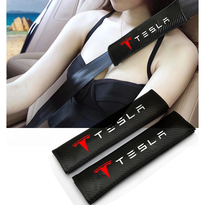 

Car carbon fiber cloth driving belt sleeve buckle protection For Tesla Model 3 X S Car accessories