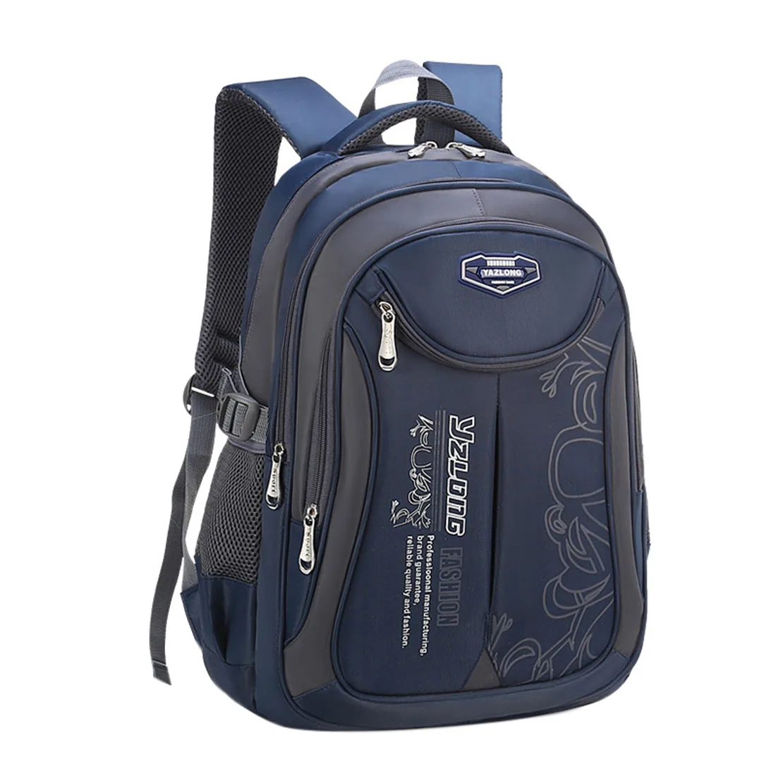 Dark blue M Первичная сумка для школы большой емкости Детский рюкзак, сумка уменьшить нагрузку книг водонепроницаемая упаковка для подростко - Цвет: Dark blue M