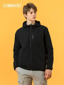 SIMWOOD 2021 Весенняя Новая тонкая мужская куртка с капюшоном, модные куртки с буквенным принтом, ветровка, высокое качество, верхняя одежда, пальто SJ130435