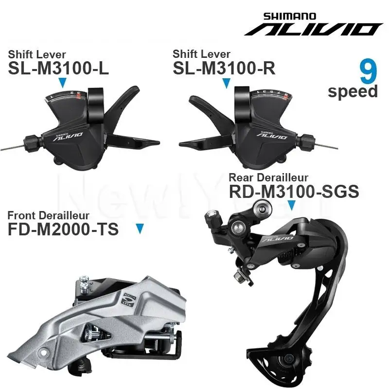 Переключатель передач SHIMANO ALIVIO M3100, переключатель передач 3x9 В, задний переключатель передач, для горных велосипедов, оригинальные детали
