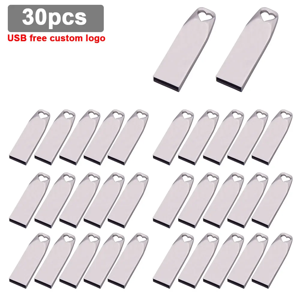 

30pcs/lot Hight Speed Metal Mini Pen drive Flash USB Stick 4GB 8GB 16GB Memory Stick 32GB 64GB Cle Usb 2.0 Flash Drive