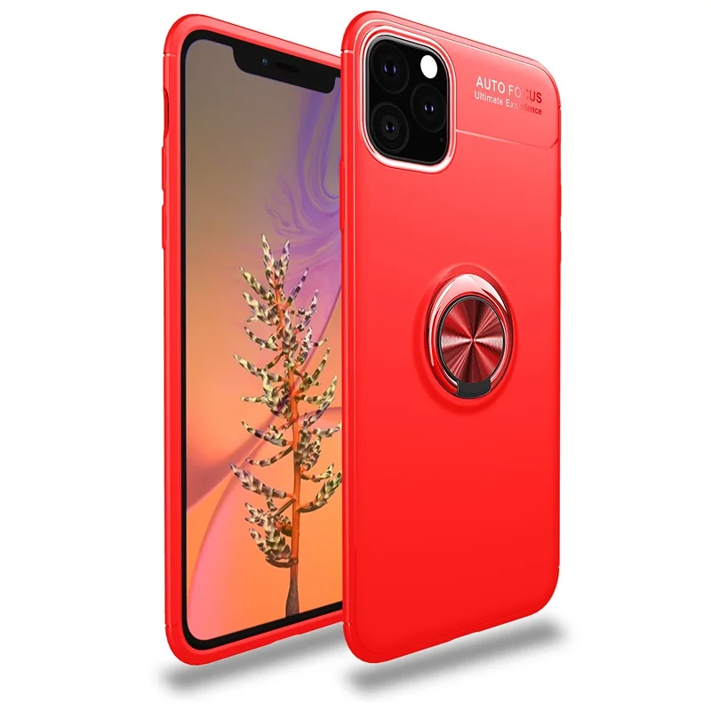Red Чехол для iPhone X, роскошная Прозрачная мягкая силиконовая защита из ТПУ, кольцо для iPhone 11 Pro Max, чехол XR XS 6 6S 7 8 Plus, чехол - Цвет: Red