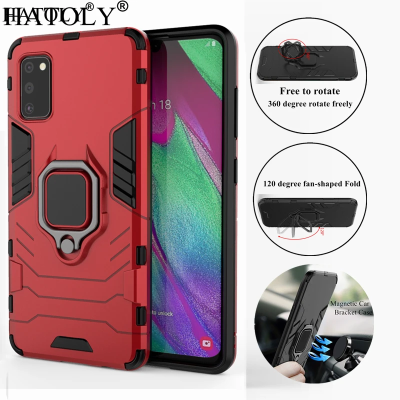 

For Samsung Galaxy A41 Case Cover Magnetic Suction Ring Bracket Cases Silicone Hard Armor Cover for Samsung A41 EU A415F Bumper