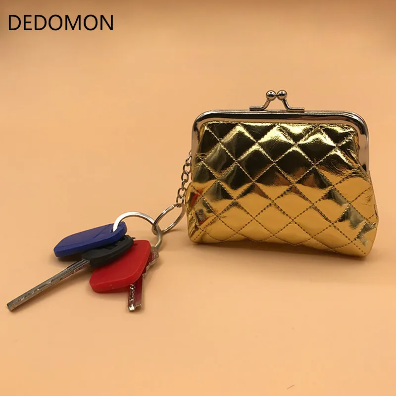 Маленький кошелек для монет Женский кожаный короткий на застежке с отделением