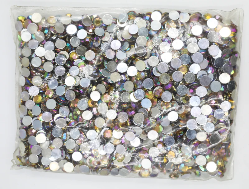 

Mid Coffee AB Color 1.5~10mm Flat Back Round Acrylic Rhinestones Beads / Stones ,3D Acrylic Nail Art / Garment Decoration