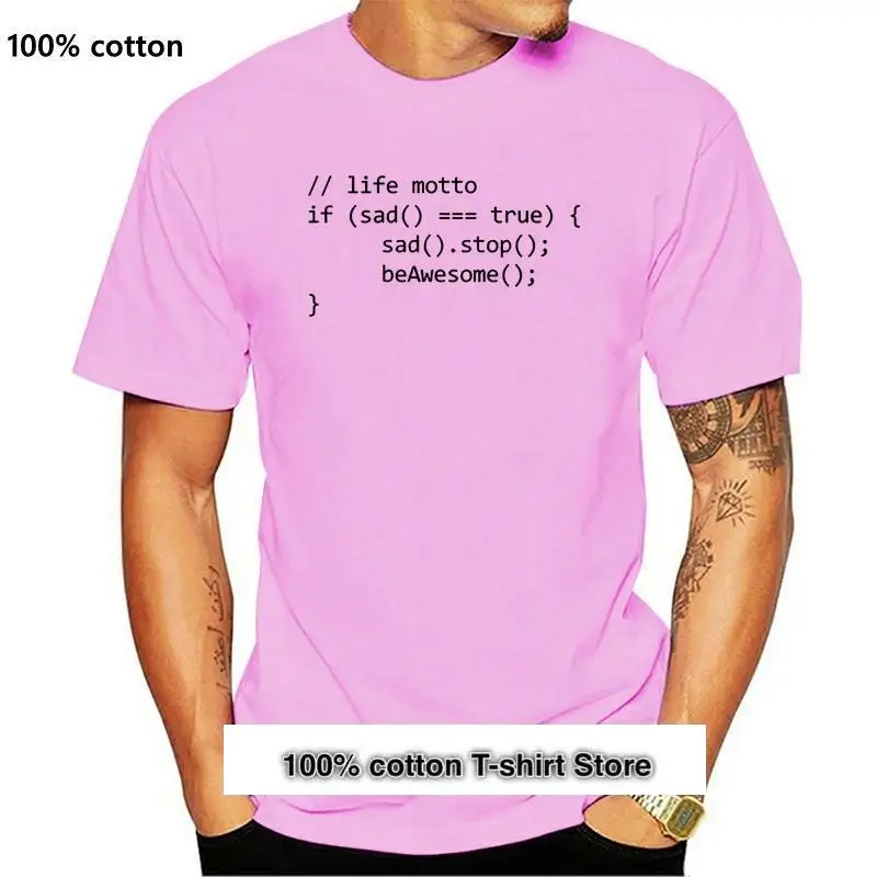 

Camiseta с lema de vida для мужчин, camisa с круглым вырезом, код Html, Интернет, Nerd, Sad, новая печать