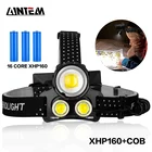 Мощный яркий светодиодный налобный фонарь, 16 ядер, 18650 дюйма