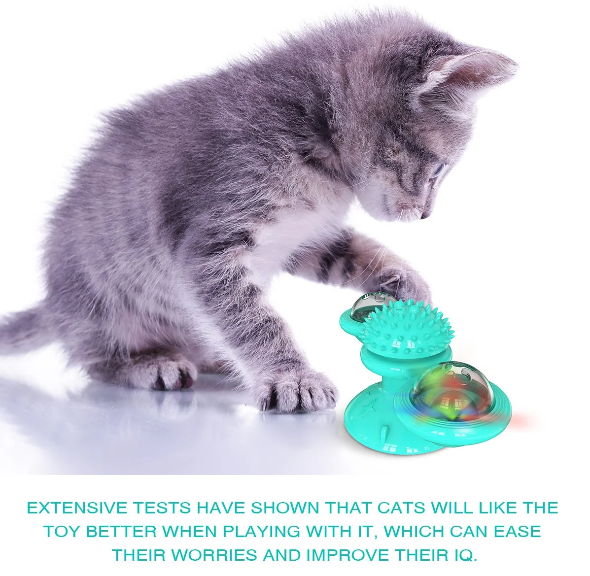 

Cat Toy Pet Supplies 2020 New Spinning Windmill Cat Toy Turntable Tease Cat Toy Scratching and Rubbing Cat Brush Windmolen Kat