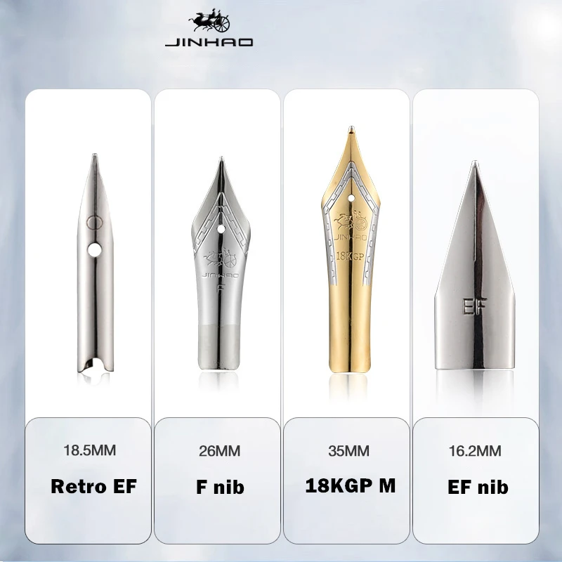 1pcs Jinhao Original Nib for Fountain Pens, 18KGP M, 0.38mm F, EF Tip Ink Pens Accessories, Converter A6431