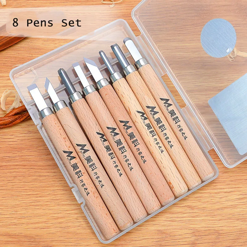 

Mytec 8 Carving Knives Beech Woodworking Knife Carving Knife Tool Manual Knife Pen Knife Multifunctional Art Knife Set