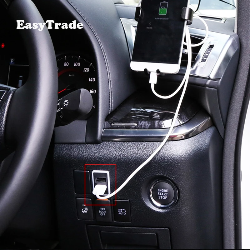 For Toyota Alphard Vellfire 30 Series 2015-2019 2020 Car Armrest USB Charger Driver Car Charger Ambient Light Car Accessories