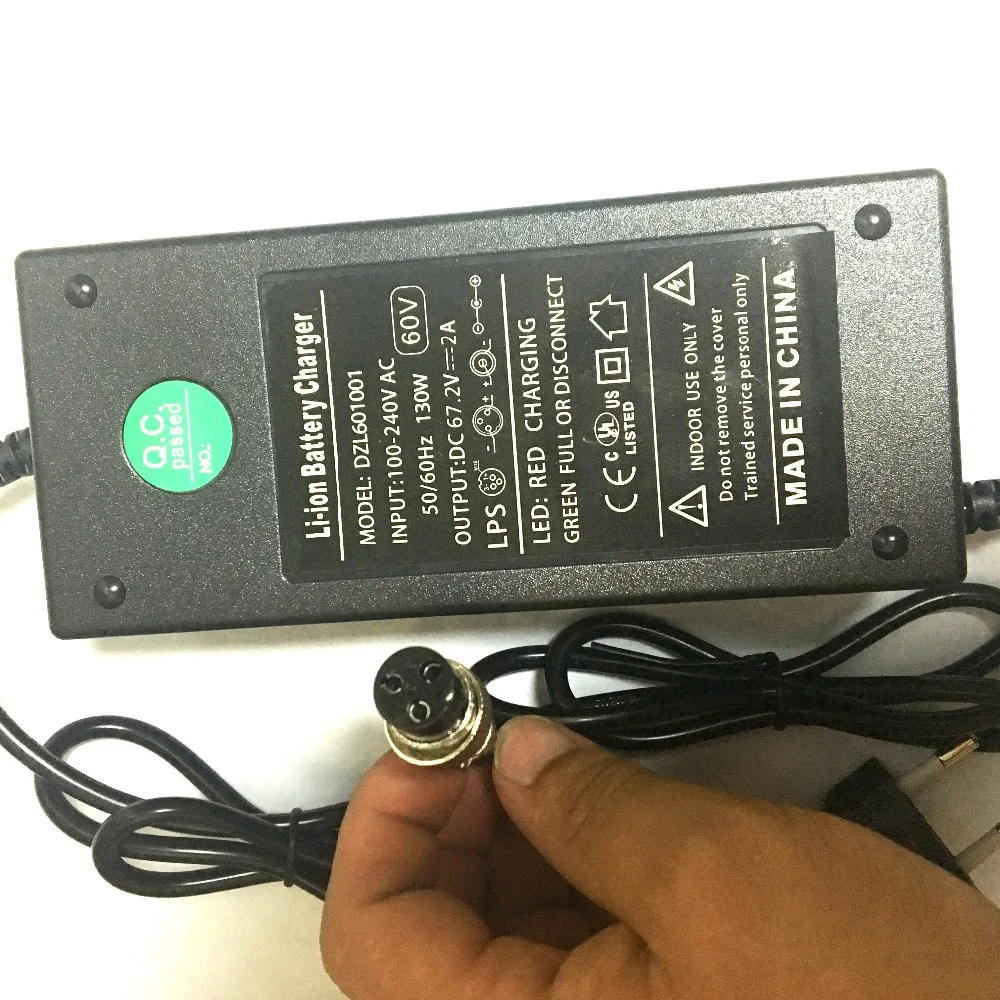 DC67.2V 2A тачка Скутер зарядное устройство смарт литий-ионная батарея адаптер питания самобалансирующийся Скутер зарядное устройство 67,2 V 2A EU/US/AU/UK
