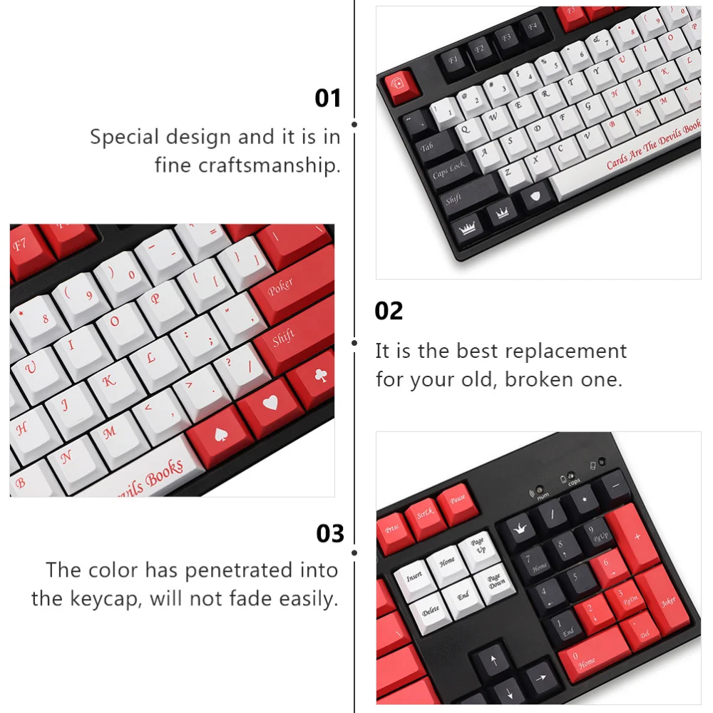 

1 Set of 129pcs Personalized Keyboard Keycaps Keyboard Caps Keyboard Supplies