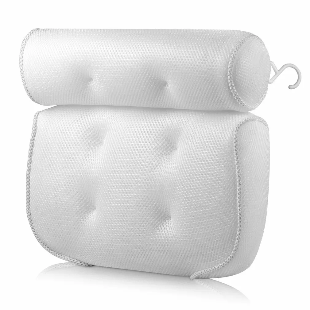 

Подушка для ванны с присоской 3D для головы и шеи, ультраудобная подушка для поддержки плеч и спинки, противоскользящая прочная подушка