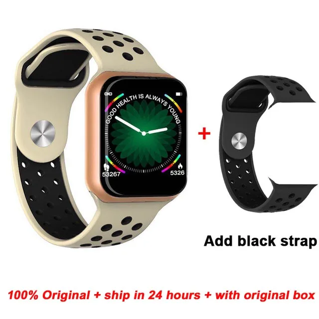 gold add black Greentiger F8 Bluetooth Смарт-часы пульсометр калории фитнес-трекер будильник IP67 Водонепроницаемый умный Браслет - Цвет: gold add black