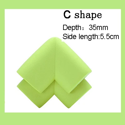 Green C shape 4 шт./партия, детский силиконовый стол, угол стола, край, накладка на углы, безопасная защита для детей, защита от детей - Цвет: Green C shape