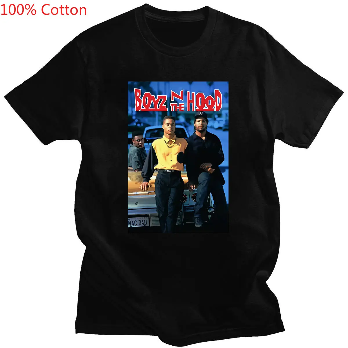

Мужская футболка с капюшоном Doughboy Boyz N The Hood Ice Cube 90's фильмы Новые футболки мужские 100% хлопок хип-хоп Харадзюку Топы с коротким рукавом Футбол...