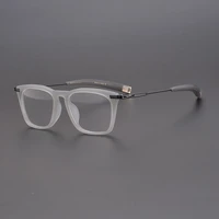 brand designer men glasses frame original quality titanium acetate handmade super light eyeglasses women myopia spectacle dlx403