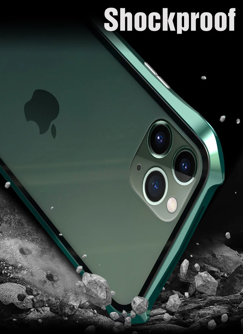 Передний и задний Магнитный стеклянный чехол для Apple iPhone 11 Pro чехол 360 металлический бампер полный корпус чехол для etui iPhone 11 Pro Max чехол