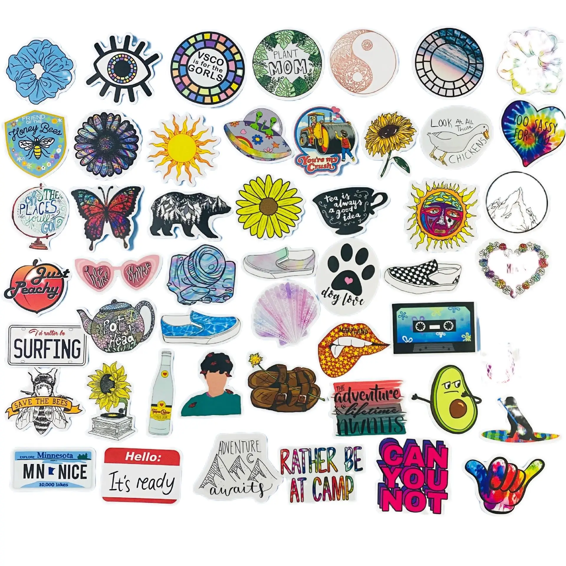 

Fashion Brand New Sunflower Sticker Luggage Phone Waterproof Computer Children's Stationery Decoration Sticker