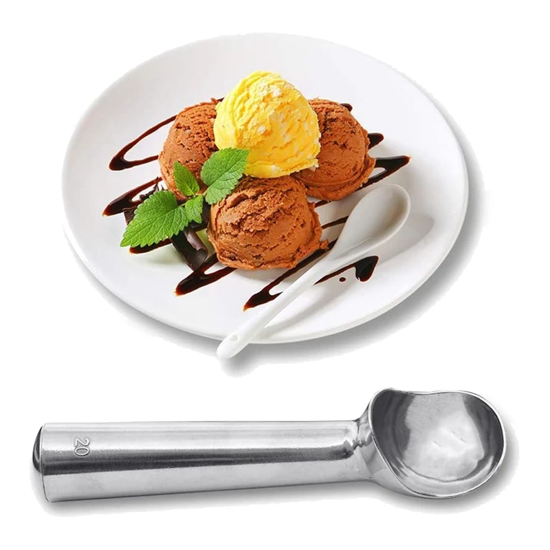 

Nonstick Anti-Freeze Aluminum Ice Cream Scoop 2 Oz Aluminum Ice Cream Spoon Ice Cream Ball Digger Spoon 3 Pack Silver