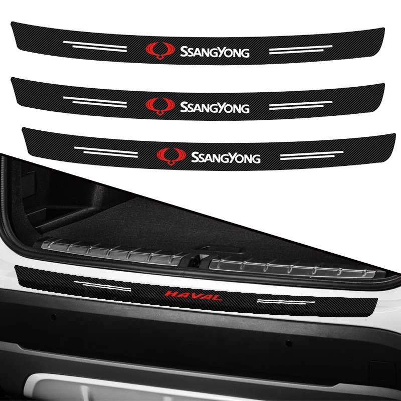 

1pcs Car Carbon Fiber Rear Protection Plate Sticker for Ssangyong Actyon Sport Korando Rexton Kyron Rodius Car Accessories