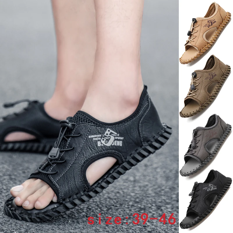 

Beach Sandals for Men Summer Garden Slippers Mesh Breathable Trekking Shoes Quick-Drying Roman Sandals