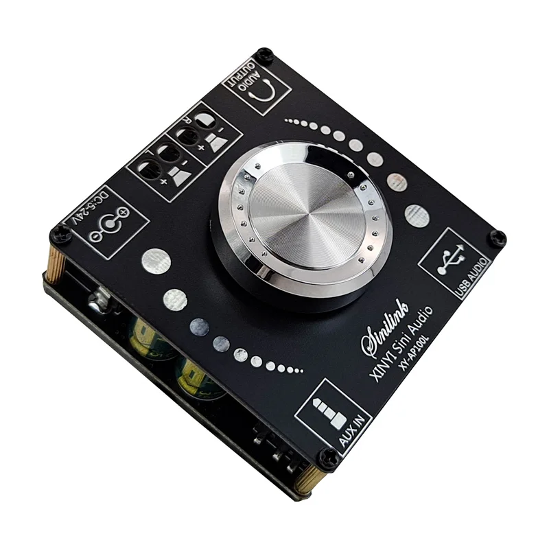 AP100L 100 Вт + Bluetooth 5 0 плата стерео усилителя AUX USB звуковая карта цифровой усилитель