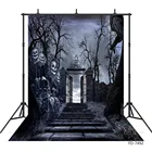 Виниловые 3d-фоны для фотосъемки с изображением ужасов кладбища ворот Хэллоуина вечеринки компьютерная печать