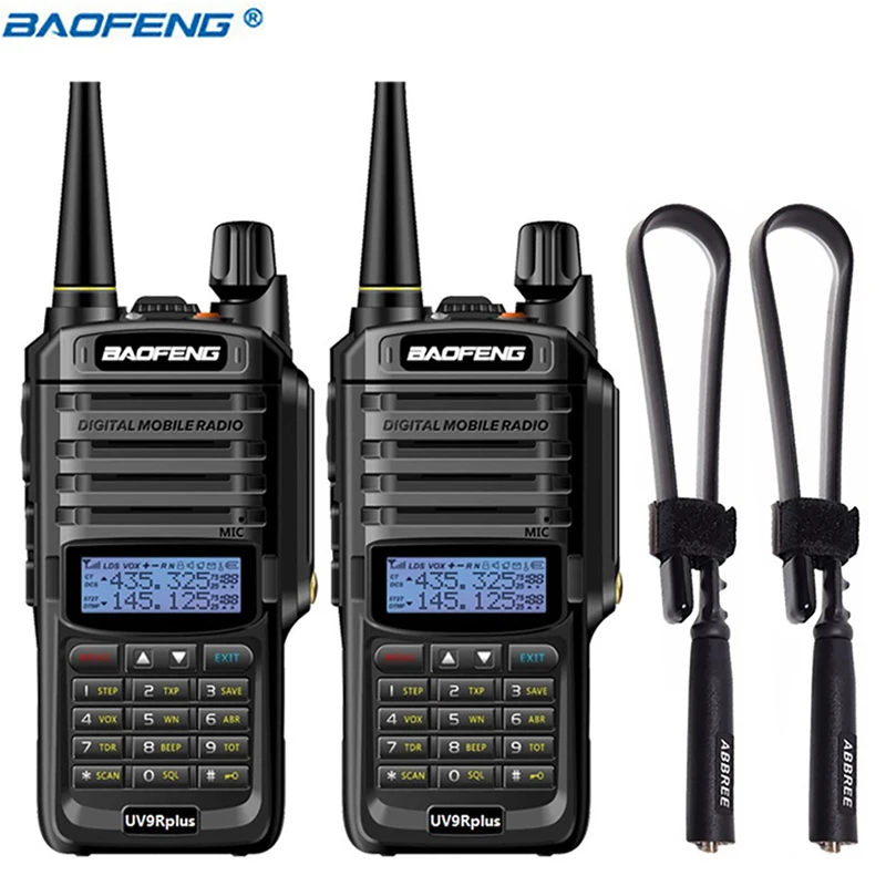 2 шт. baofeng UV-9R plus Водонепроницаемая портативная рация Высокая мощность двухстороннее радио VHF UHF портативная рация uv9R plus - Цвет: tactical antenna