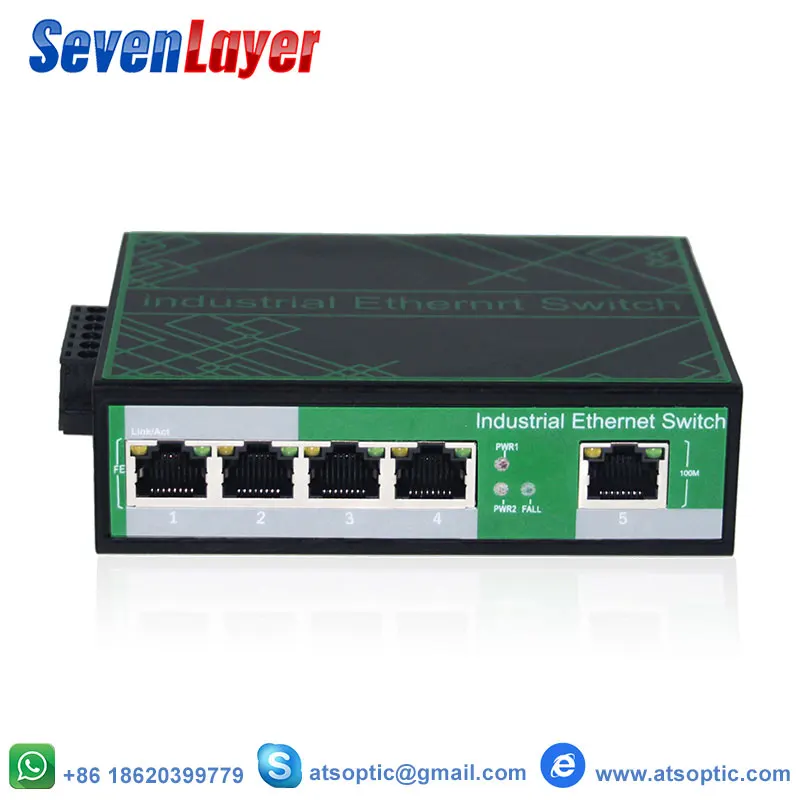 Промышленный 5 портов Ethernet сетевой коммутатор 10/100 м сигнальный усиленный din-рейку