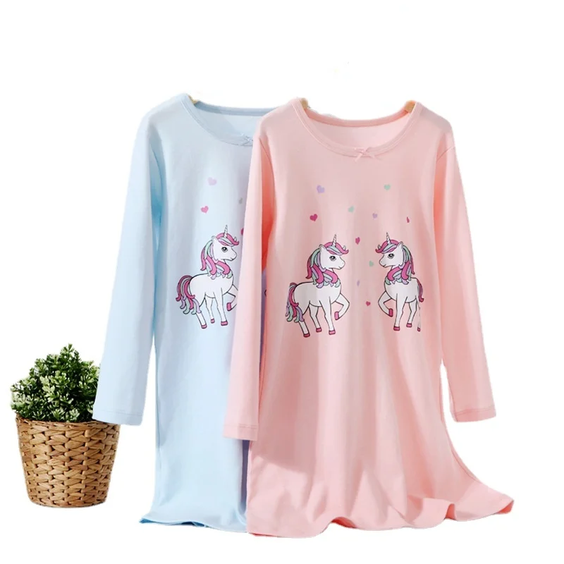 

Kids Girls Cotton Nightdress Sleepwear Children Nightgowns Teen Girl Princess Pajamas Home Clothes Cartoon Summer Nightgown