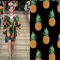 european fashion week d brand pineapple pattern digital printing garment fabric factory shop is not out of stock