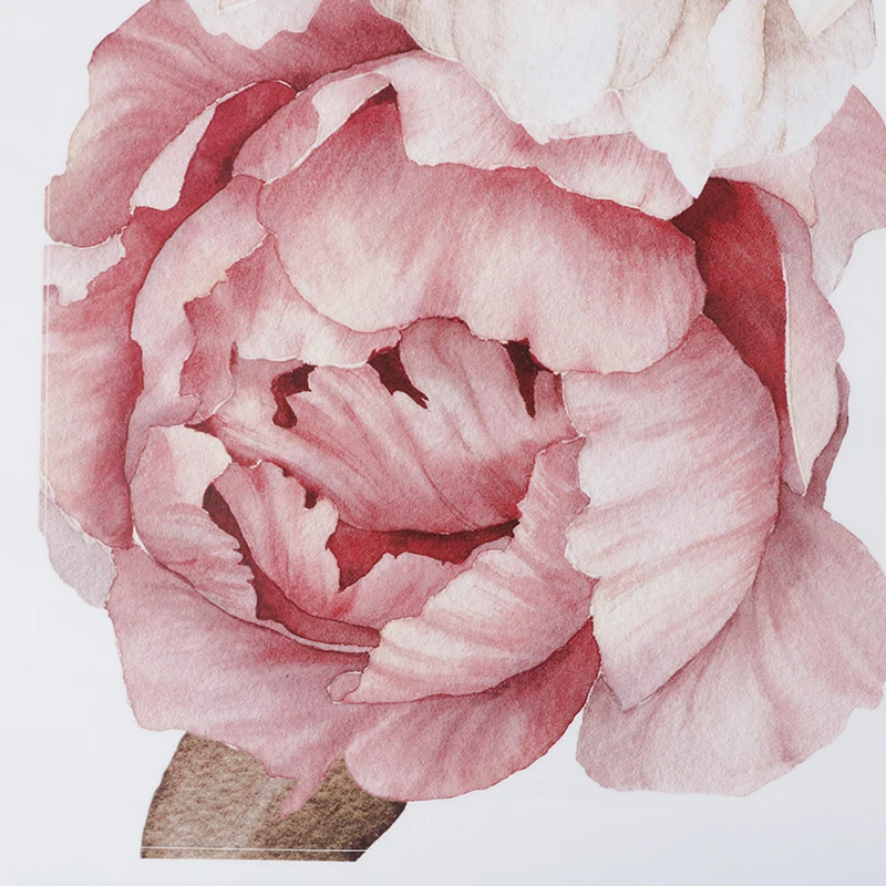 Большие настенные Стикеры с розовыми пионами и розами романтичные цветы