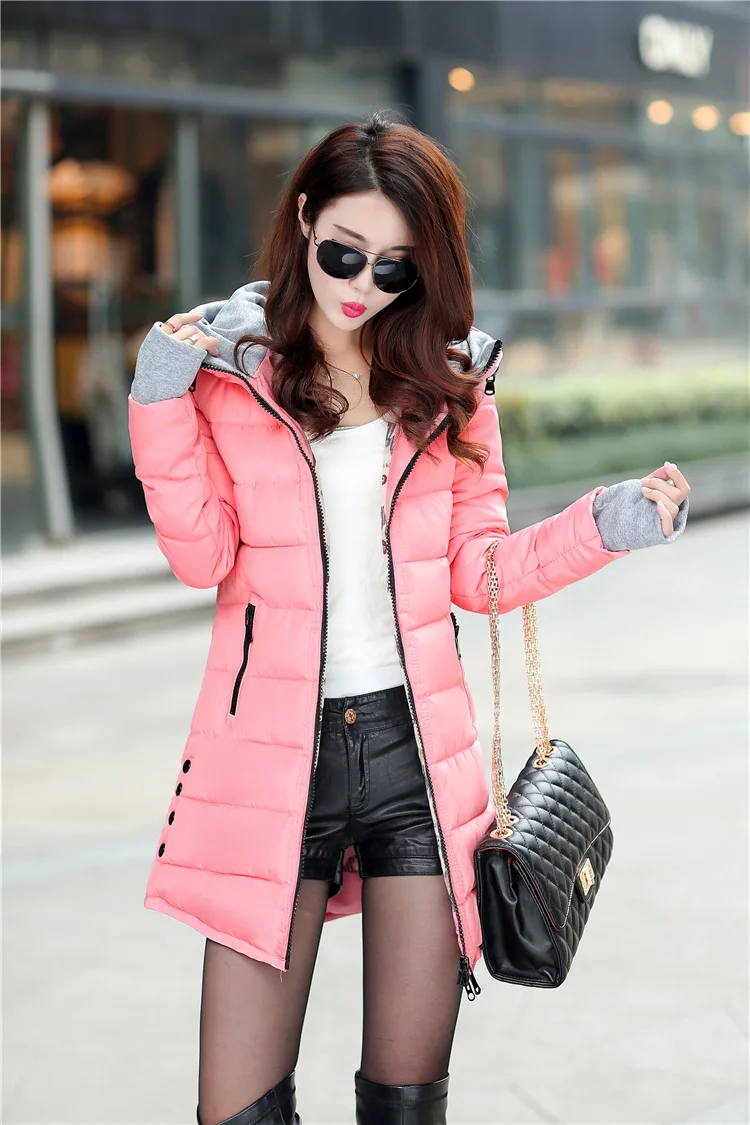 Winter Warm Cotton Jacket Women's Large Size Long Jacket New Ultra-light Slim Hooded Windproof Down Jacket Women's Jacket