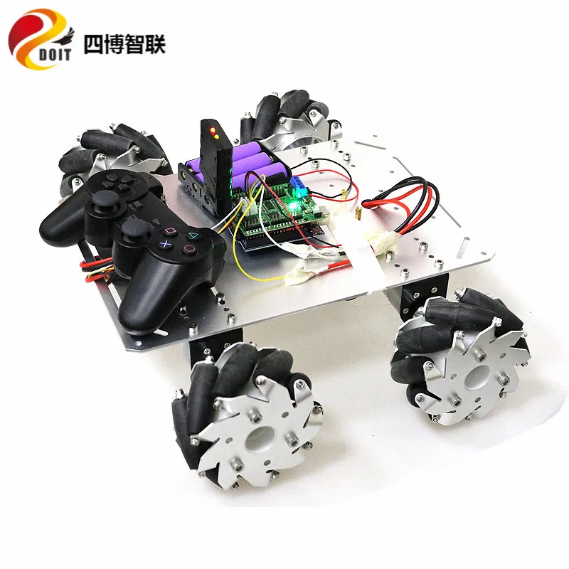 Wifi/Bluetooth/Handle Control 100mm Mecanum Omni Wheel Smart RC Robot Car Chassis Kit 4WD Ros/ AGV Drift Robotic DIY For Arduino | Игрушки и