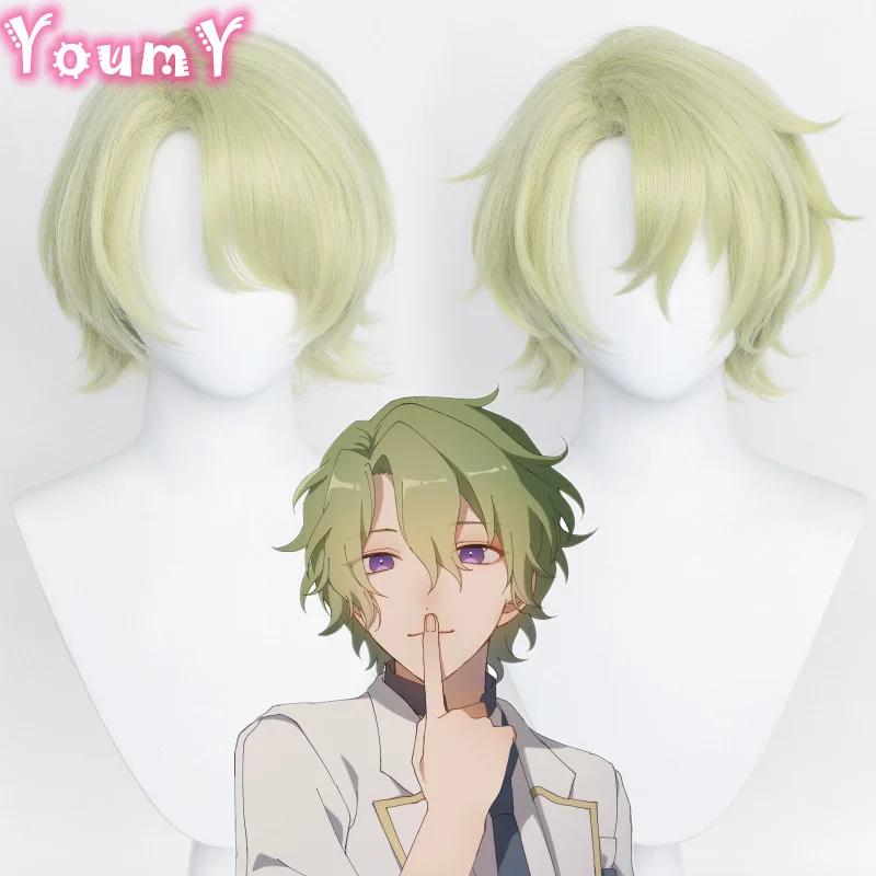 

Hiyori Tomoe Wig Ensemble Stars Cosplay Short Yellow Green Wig Cosplay Anime Cosplay Wig Heat Resistant Synthetic Wigs Halloween