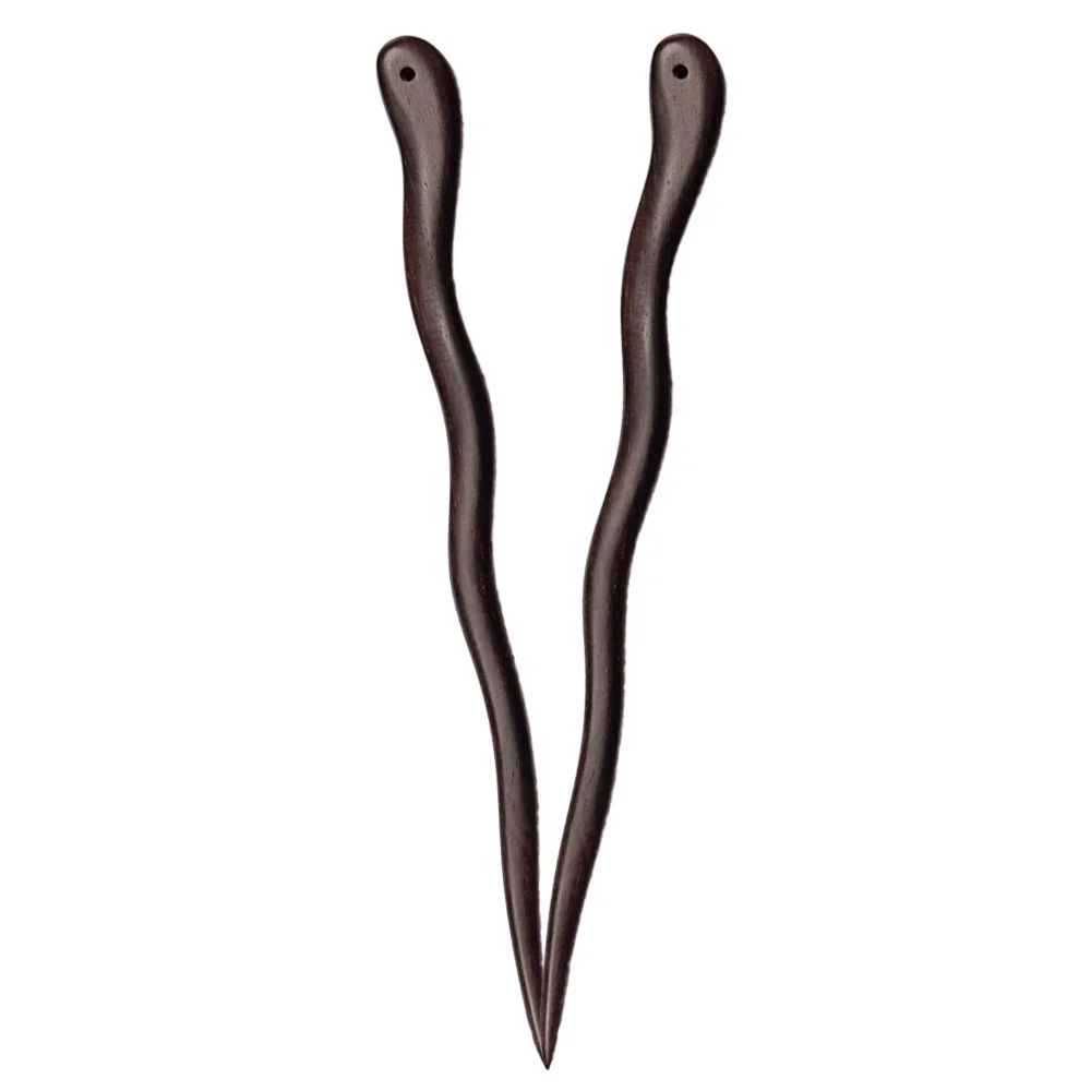 

2pcs Hair Sticks Natural Ebony Hair Chopsticks Retro Hair Pin Hair Accessory for Ladies (6030)